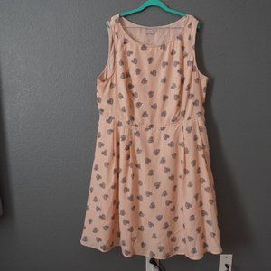 eShakati Pink Tank Dress W/ Black Hearts Size 3X